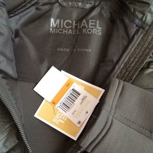 michael kors hooded down & neoprene jacket